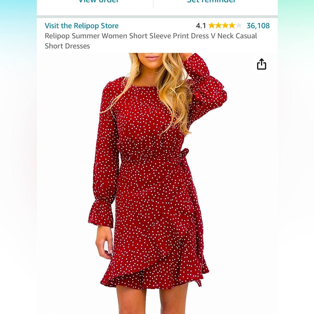 Burgundy polka dot dress